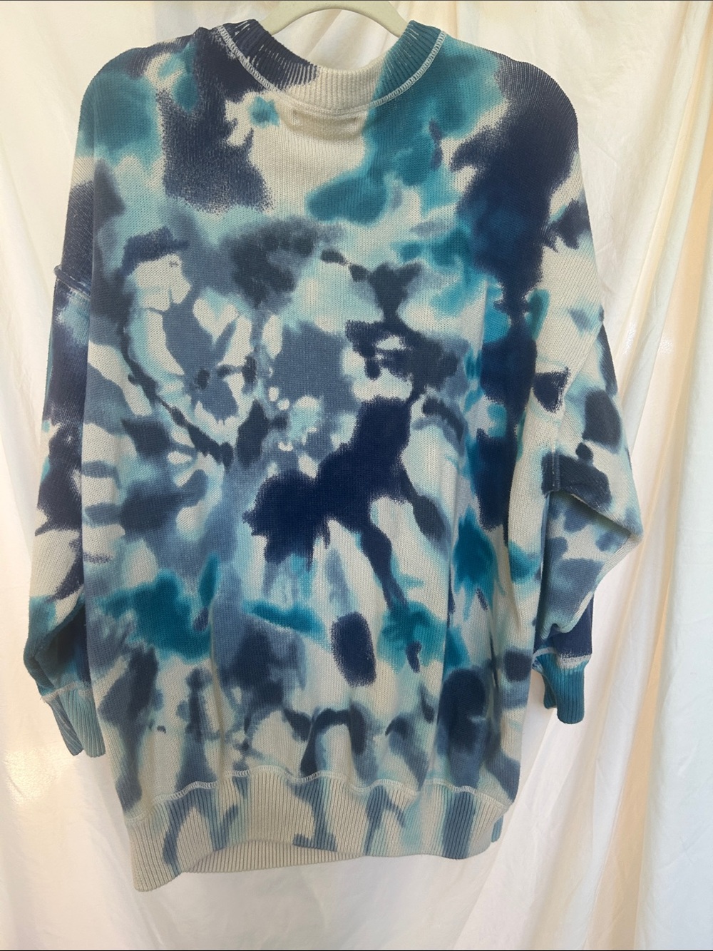 NATURAL LIFE Cream and Light Blue Knit Top - Picture 4 of 4
